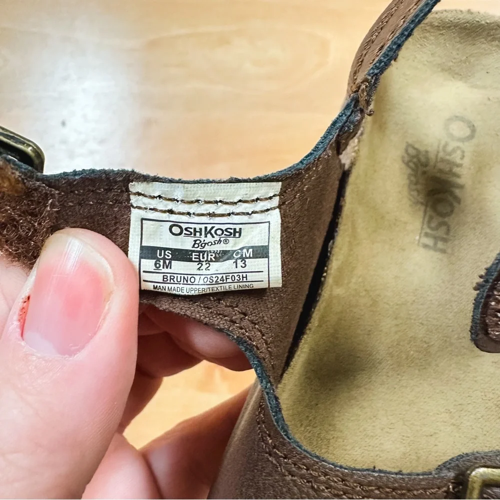 Oshkosh Brown Double Buckle Bruno Sandals Toddler Size 6